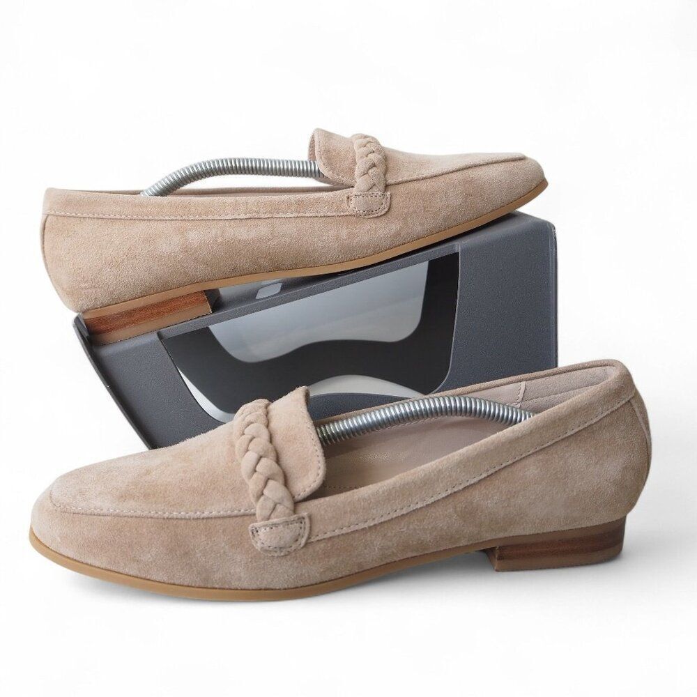 Joie Braided Suede Slip-on Loafers Beige‎ Women's 8M